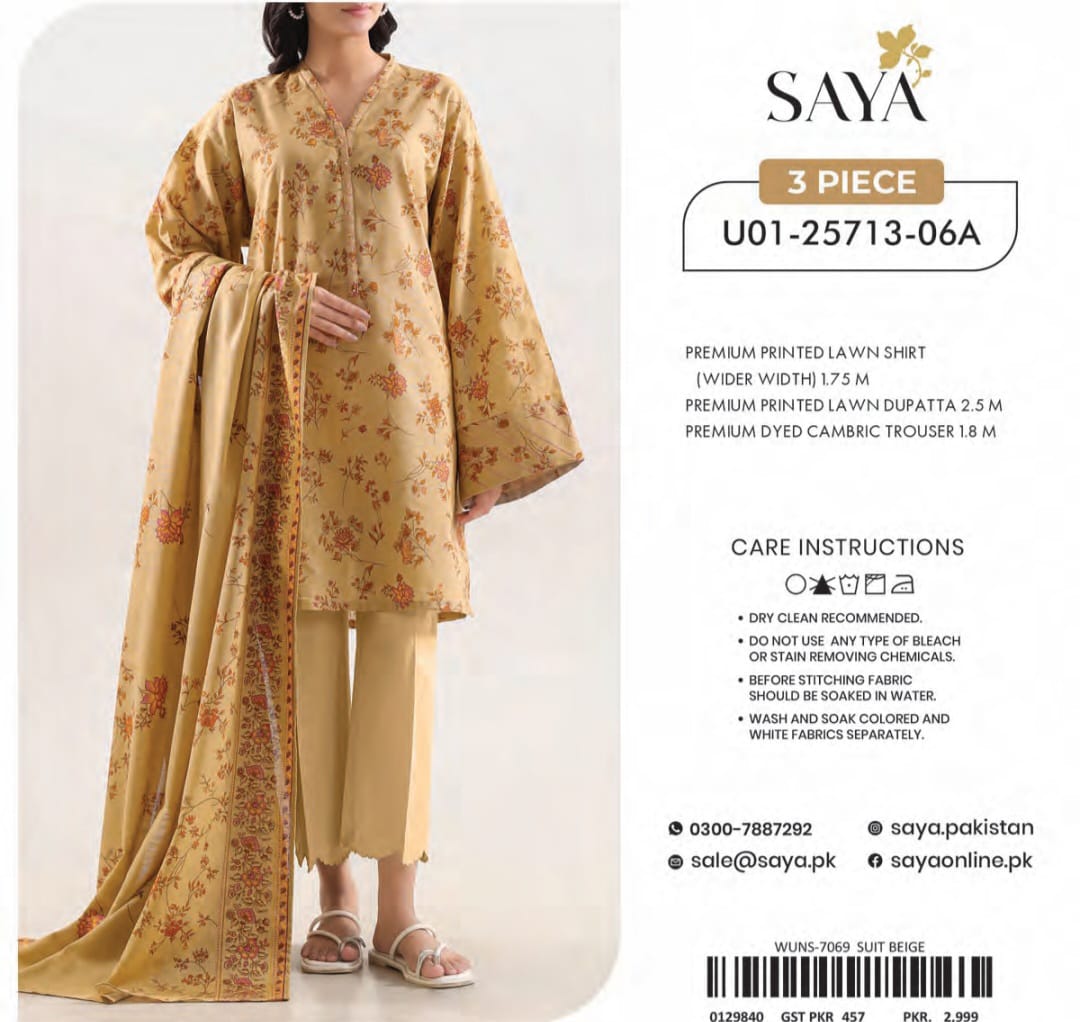 saya 3 piece printed lawn suit summer edition (sylb 111111) saya 3 piece printed lawn suit summer edition (sylb 111111)