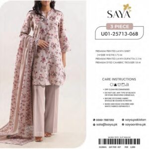 saya 3 piece printed lawn suit summer edition (sylb 111111)