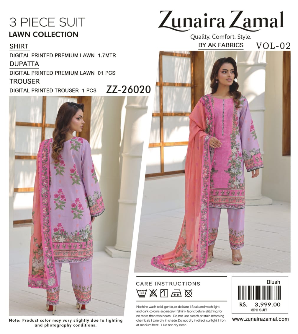 zunaira zamal 3 piece printed lawn suit (zzlb 987401) zunaira zamal 3 piece printed lawn suit (zzlb 987401)