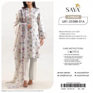 classic lawn suit 3 piece unstitched sylb 00010