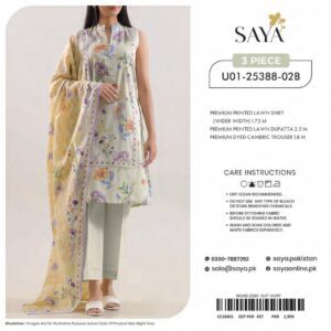 classic lawn suit 3 piece unstitched sylb 00010