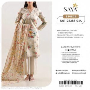 classic lawn suit 3 piece unstitched sylb 00010