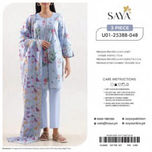 classic lawn suit 3 piece unstitched sylb 00010
