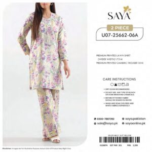 saya 2 piece lawn suit summer collection