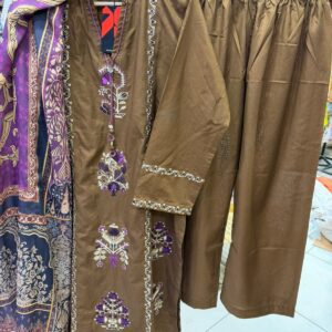 alkaram 3 piece embroidered lawn stitched suit premium fabric aklb 0018