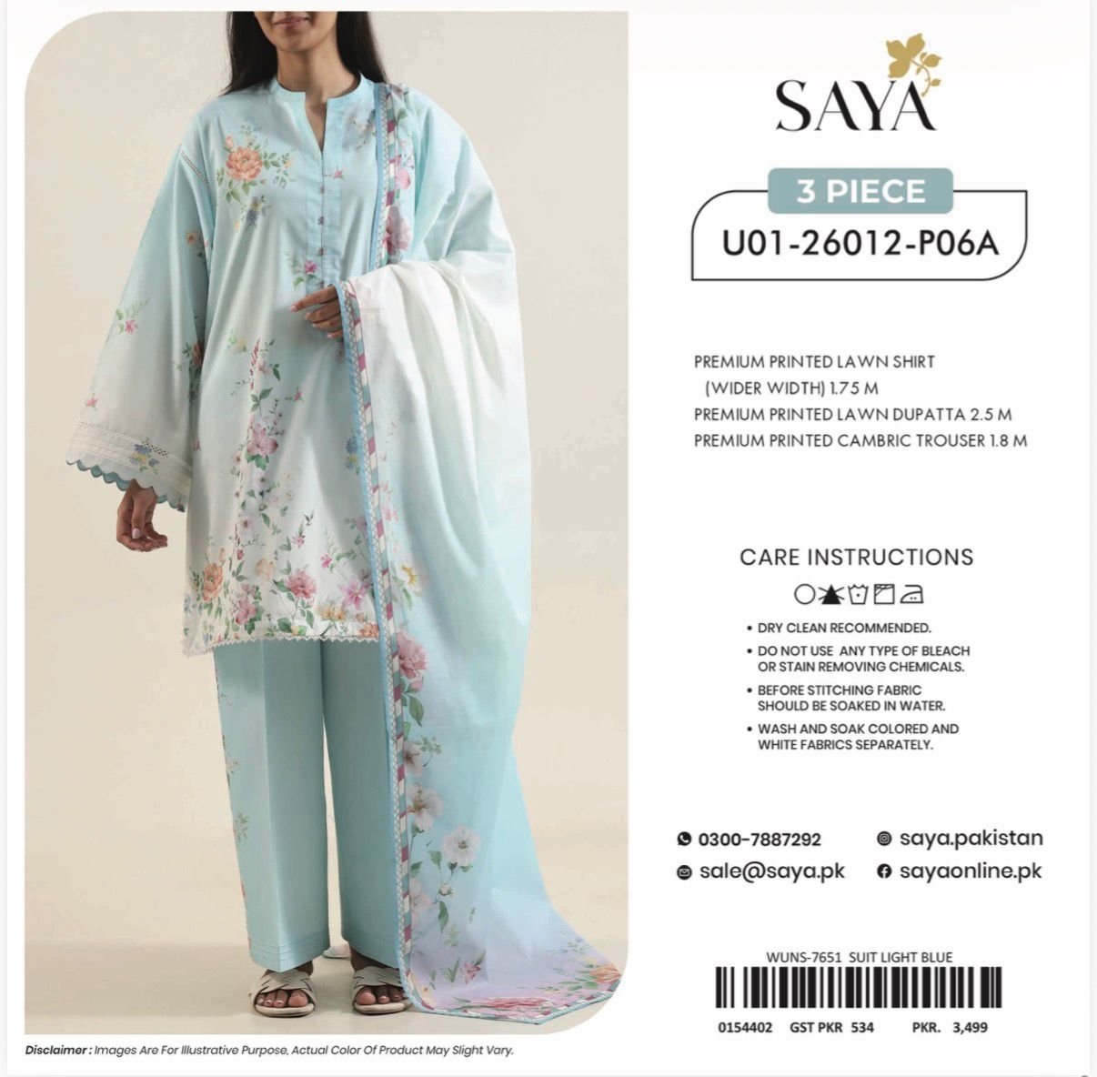 saya luxury printed unstitched lawn 3 piece suit – premium summer collection for women saya luxury printed unstitched lawn 3 piece suit – premium summer collection for women