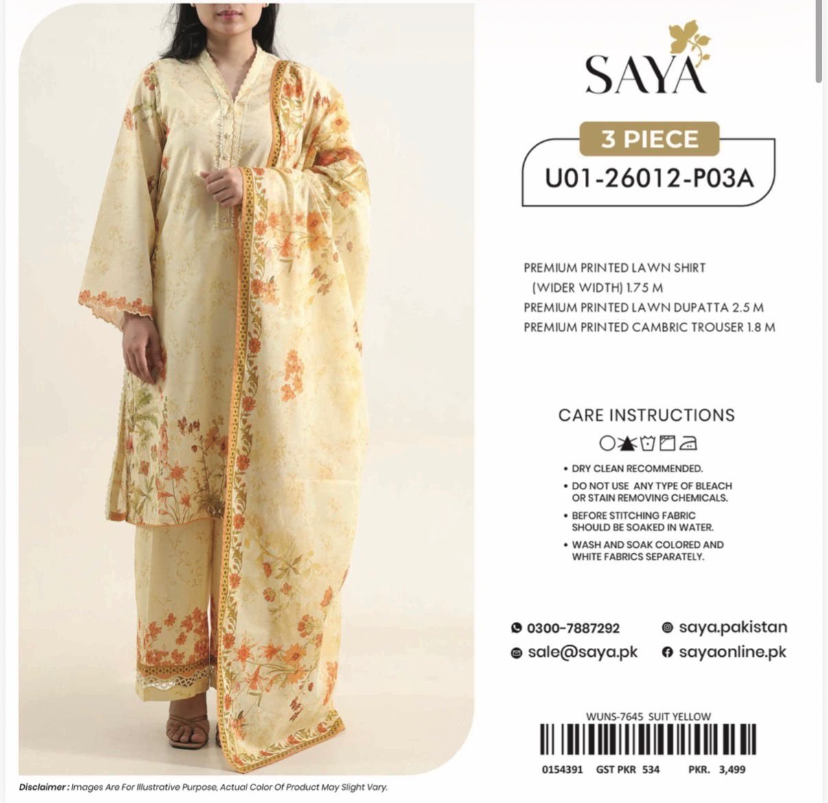 saya luxury printed unstitched lawn 3 piece suit – premium summer collection for women saya luxury printed unstitched lawn 3 piece suit – premium summer collection for women