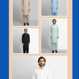 blue and cream colorful fashion photo collage