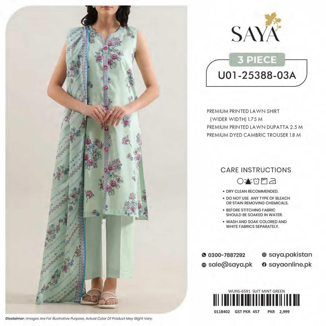 classic lawn suit 3 piece unstitched sylb 00010