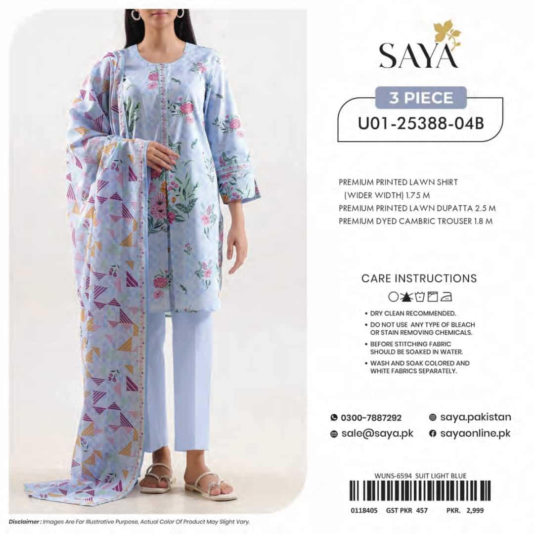 classic lawn suit 3 piece unstitched sylb 00010