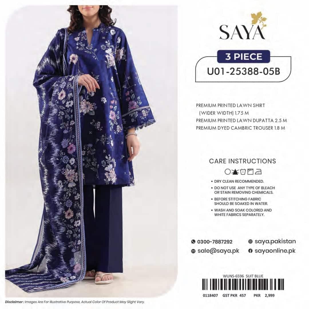 classic lawn suit 3 piece unstitched sylb 00010