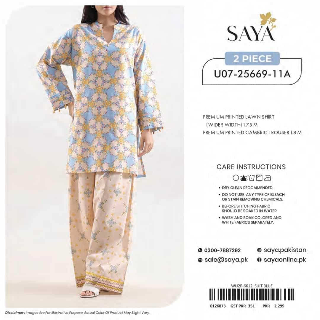 saya 2 piece lawn suit summer collection saya 2 piece lawn suit summer collection