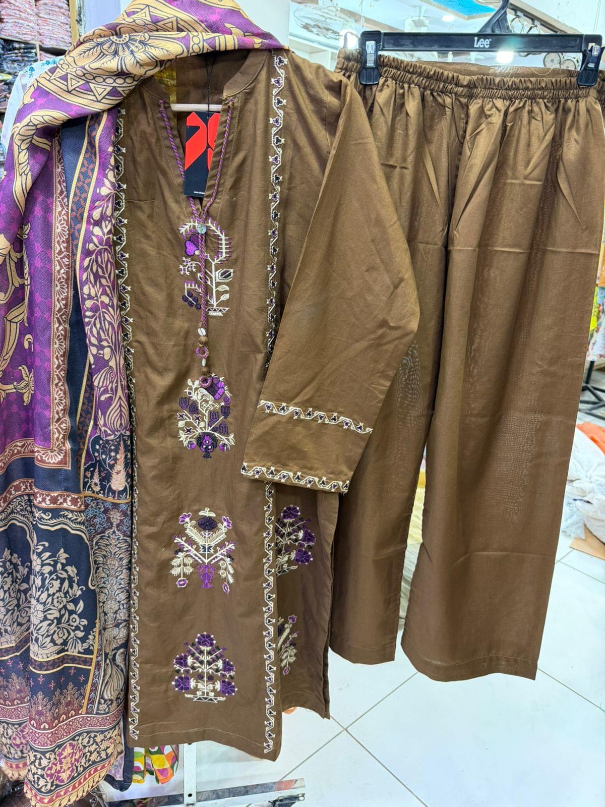 alkaram 3 piece embroidered lawn stitched suit premium fabric aklb 0018