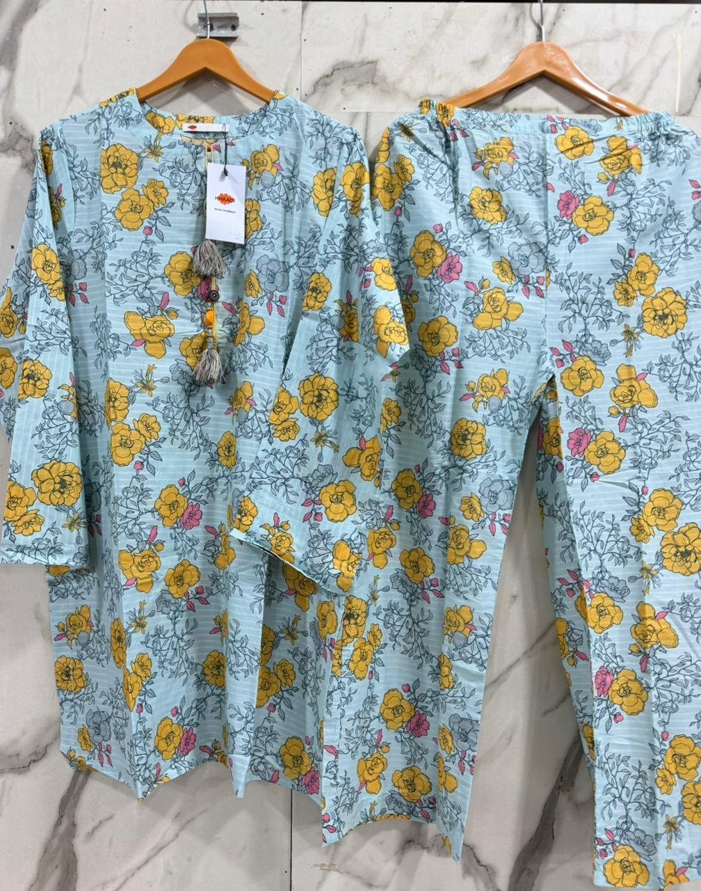 khaadi printed lawn 2pc cord set | stitched ready to wear summer collection